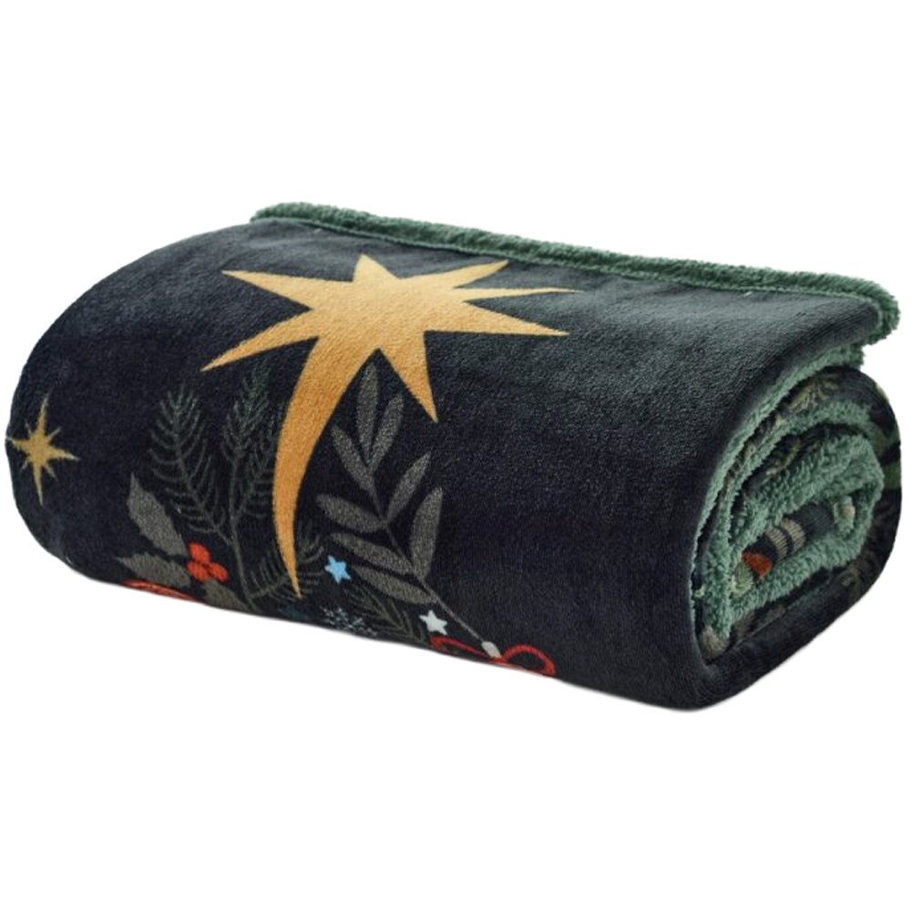 Deyongs Navy Traditional Tree Christmas Throw 130 x 170cm Image 1