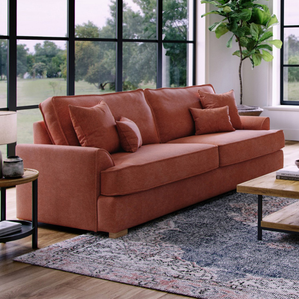 Alba City 4 Seater Ruby Fabric Sofa Image 1