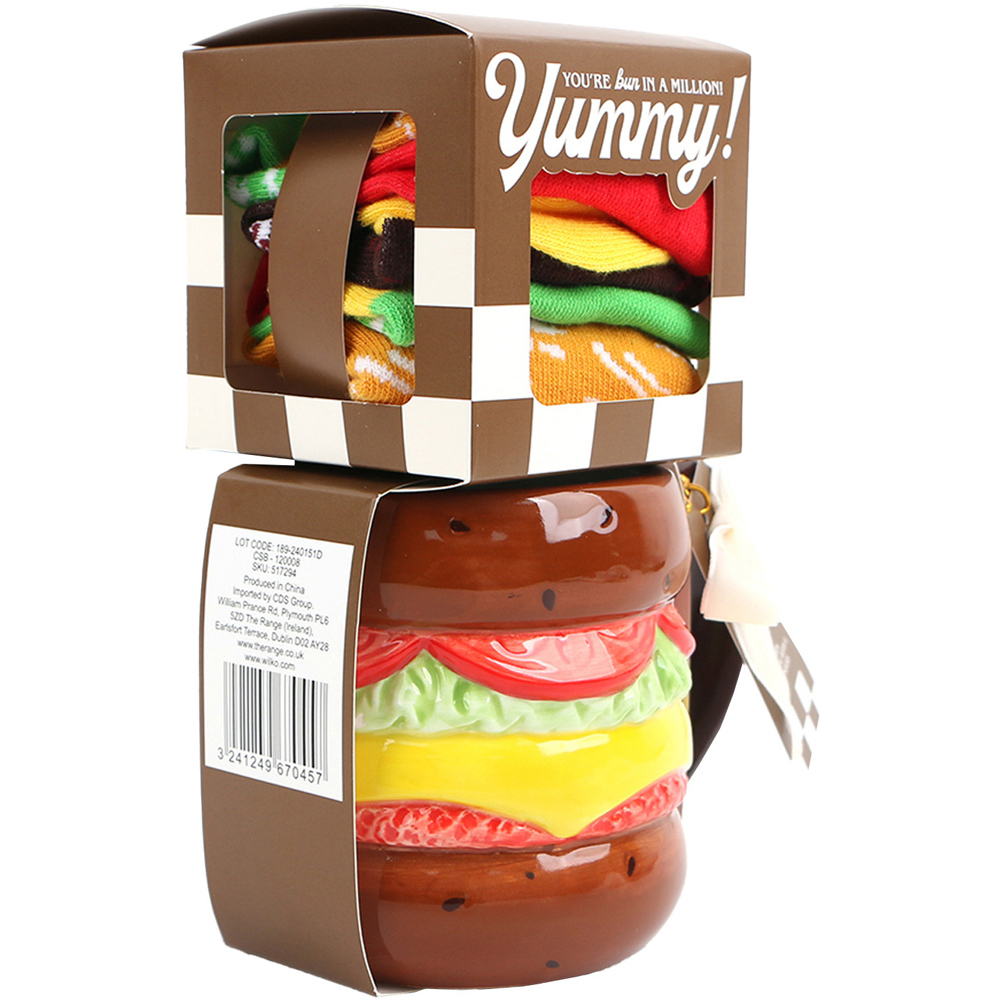 Burger Mug and Socks Gift Set Image 3