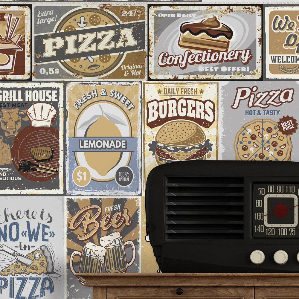 Walplus Multicolour Vintage Inspired Artistic Collage Print Wall Mural 150 x 245cm Image 3