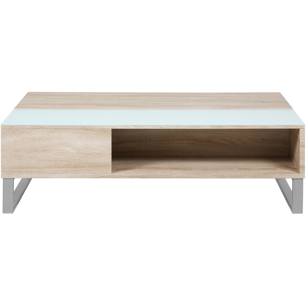 Florence Azalea Single Shelf White and Oak Lift Up Coffee Table Image 2