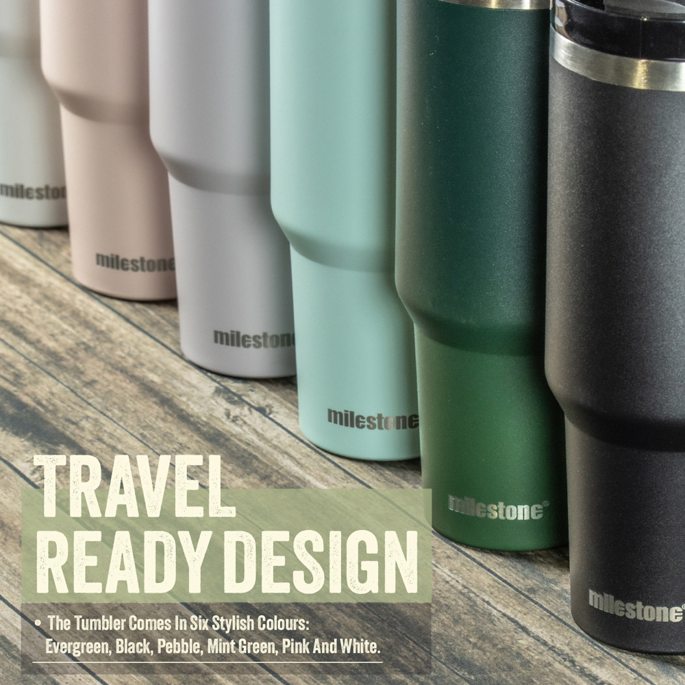 Milestone Camping Pure White Insulated Travel Tumbler 1L Image 7