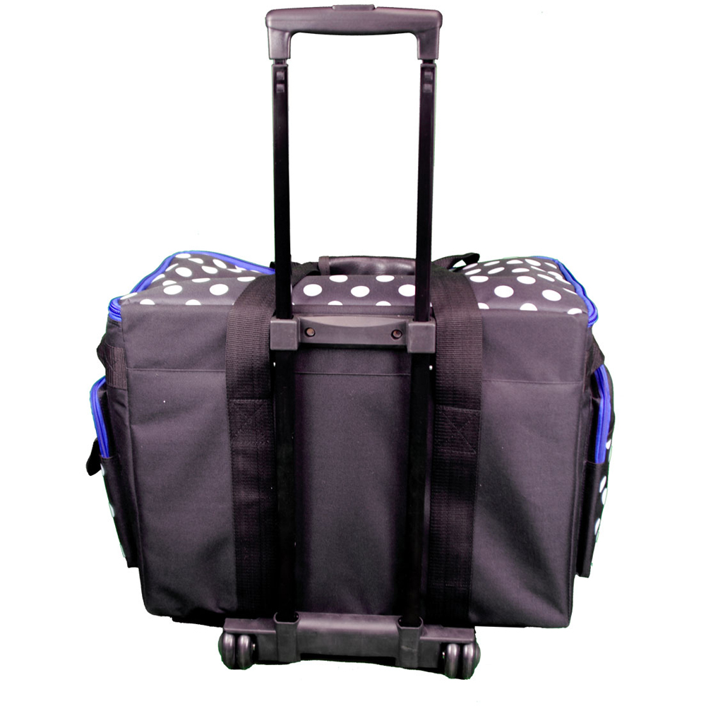Sewing Online 006106-BLK-BLUE Black White Spot Blue Trim Sewing Machine Trolley Bag 53 x 41 x 29cm Image 4