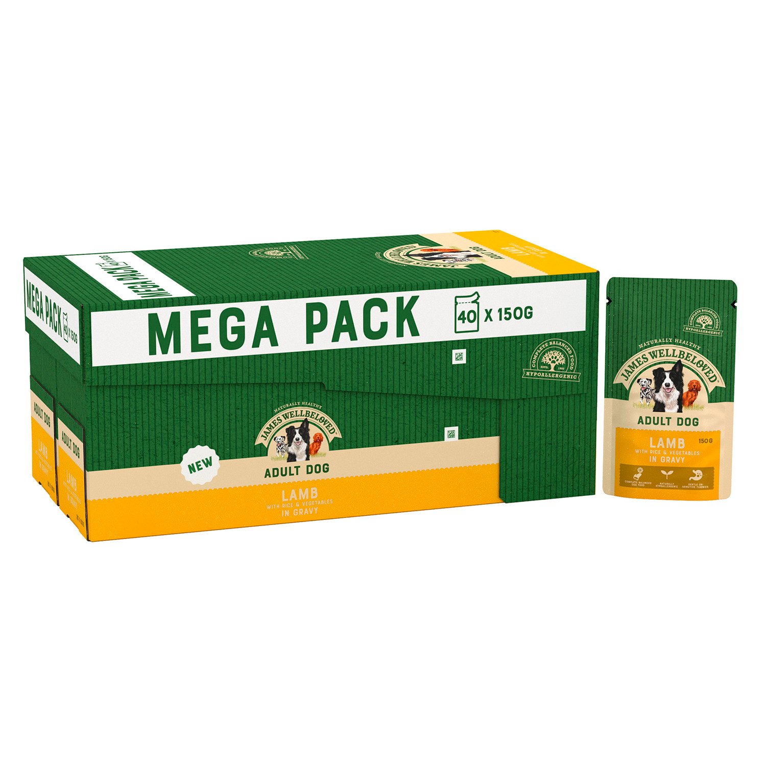 James Wellbeloved Lamb in Gravy Adult Dog Food Pouches 40 Pack Image 2