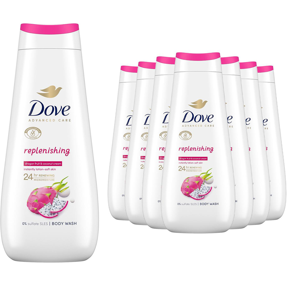 Dove Advanced Care Replenishing Body Wash Body Wash 400ml 8 Pack Image 1