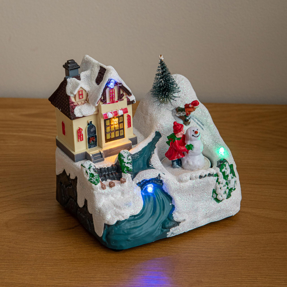 Samuel Alexander Multicoloured LED Animated Frosty’s Snow Village Scene Christmas Decoration 14cm Image 2