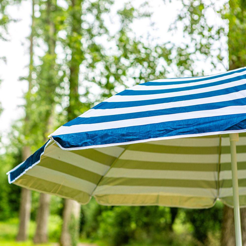 Harbour Housewares Blue Stripe Metal Beach Parasol 1.74 x 1.93m Image 4