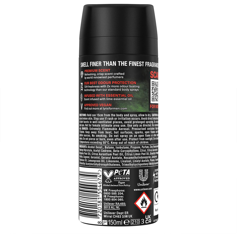 Lynx Men Watermelon Freeze 72Hrs Freshness Deodorant 150ml 3 Pack Image 2