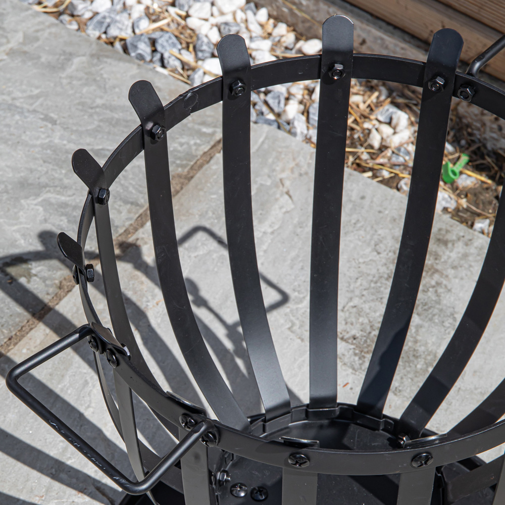 Samuel Alexander Black Steel El-Clasico Outdoor Fire Basket 44cm Image 7