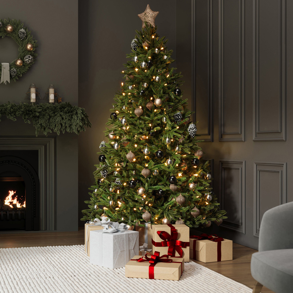 Charles Bentley Luxury Pre Lit Hinged Artificial Christmas Tree 7ft Image 5