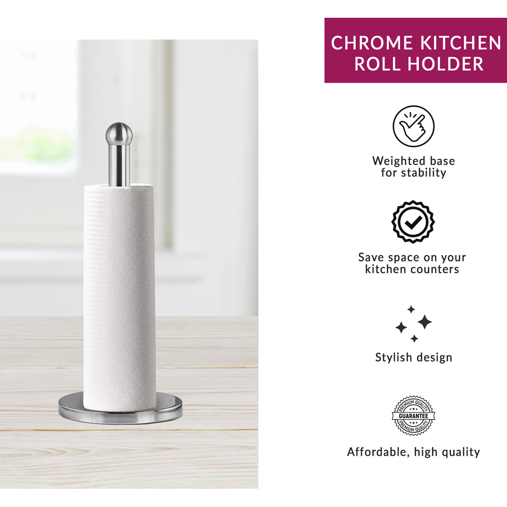 Innoteck Essentials Chrome Kitchen Paper Towel Holder Image 3