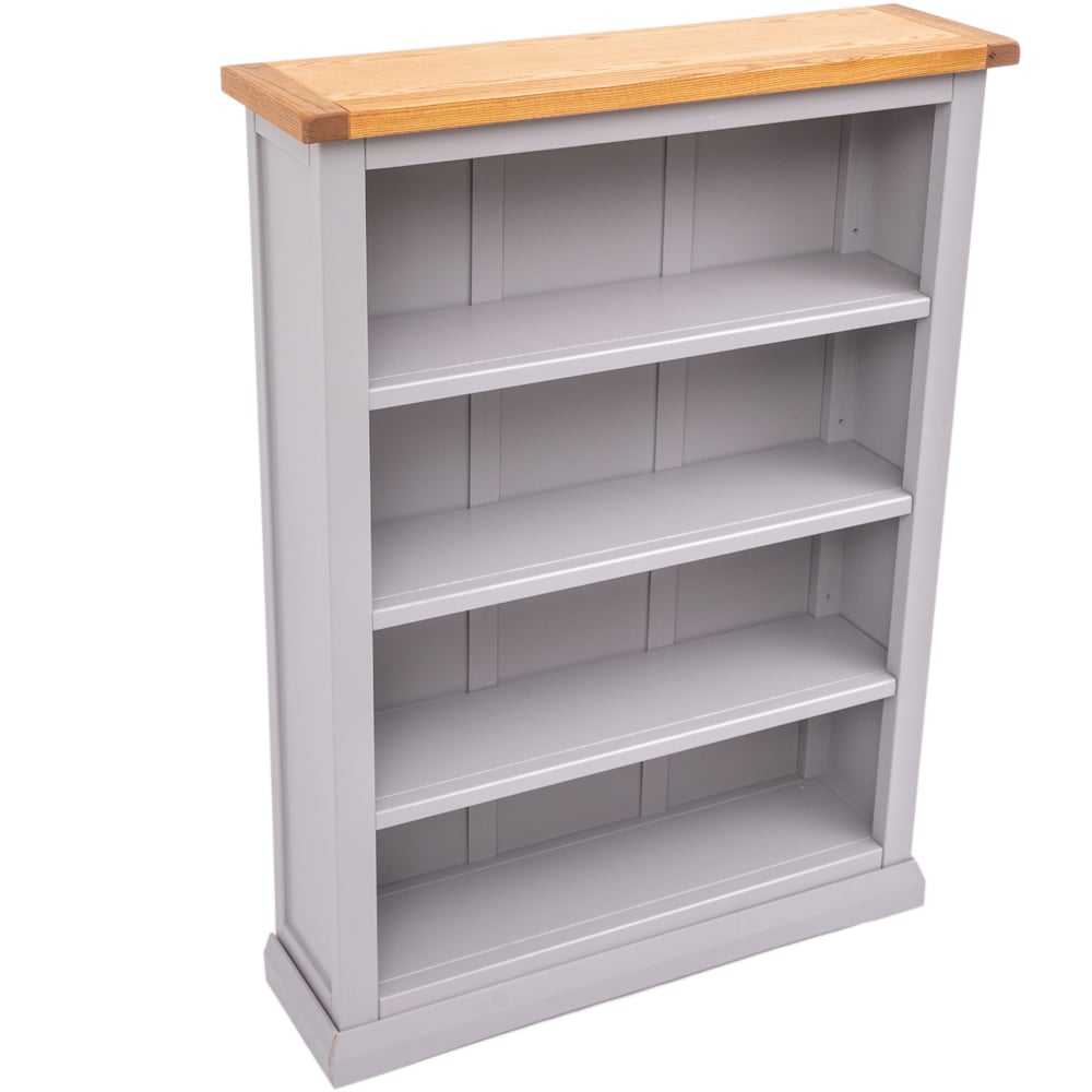 Rocca 4 Shelf Grey Wide Bookcase Image 4