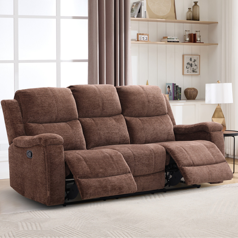 Ledbury 3 Seater Recliner Sofa Dark Brown Image 5