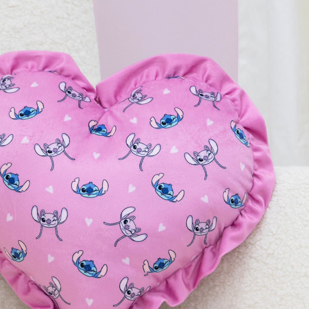 Stitch Cutie Heart Shaped Cushion Pink Image 5