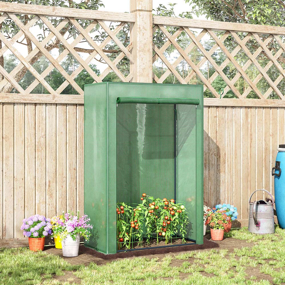 Outsunny Green Plastic 3.2 x 1.6ft Outdoor Mini Greenhouse Image 2