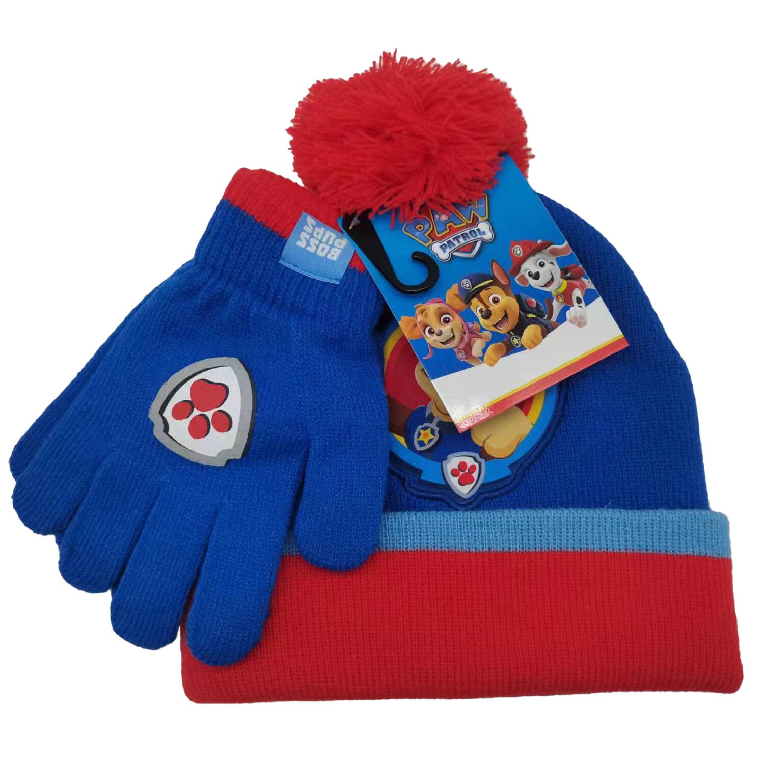 Paw Patrol Hat and Gloves Set - Pink or Blue Image 2