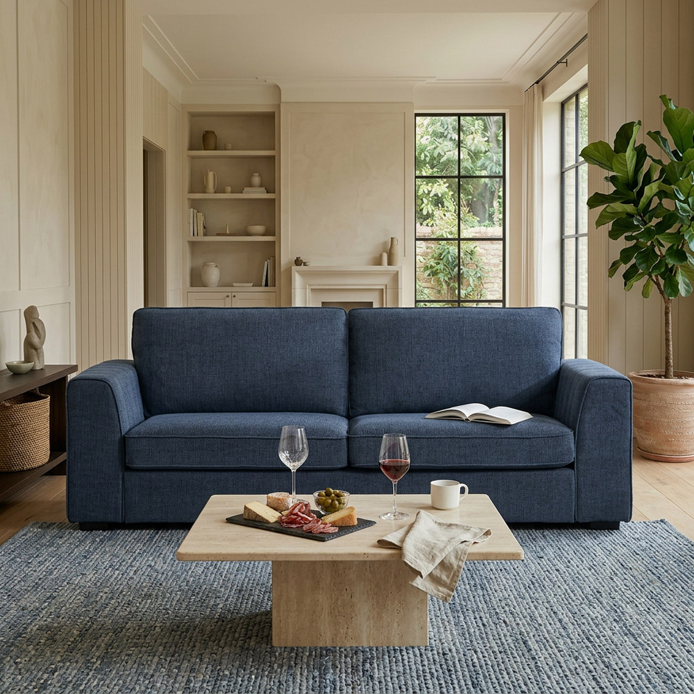 Matilda 3 Seater Blue Sofa Image 4