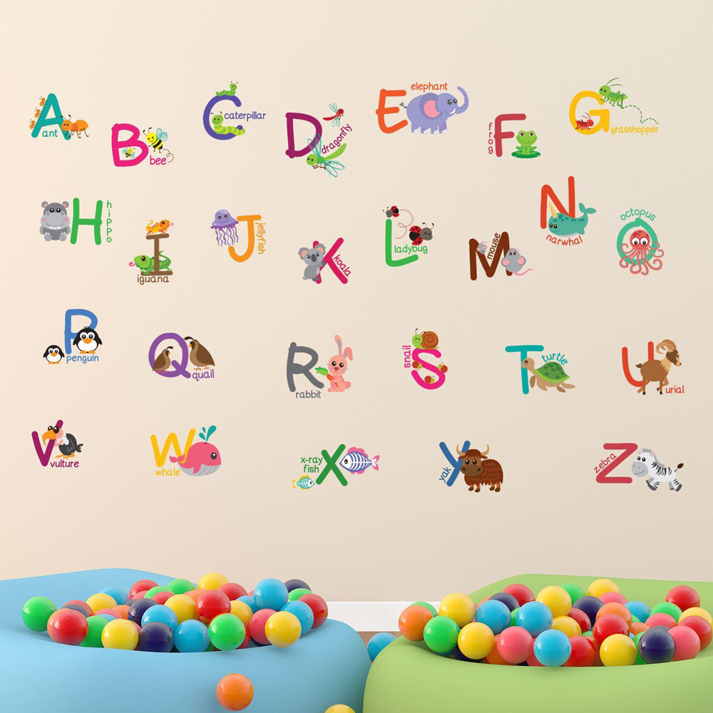 Walplus Kids Fauna Animal Alphabets Self Adhesive Wall Stickers Image 1