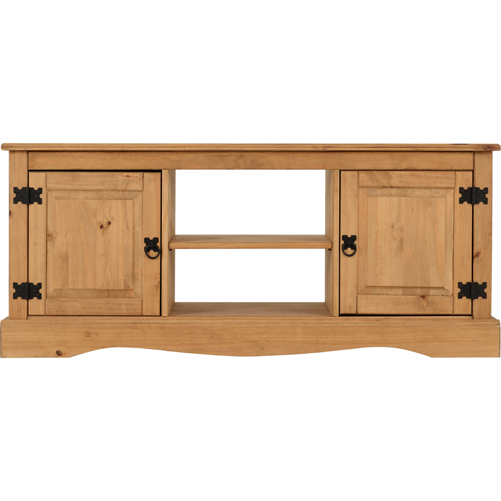 Seconique Corona 2 Door Distressed Waxed Pine Flat Screen TV Unit Image 4