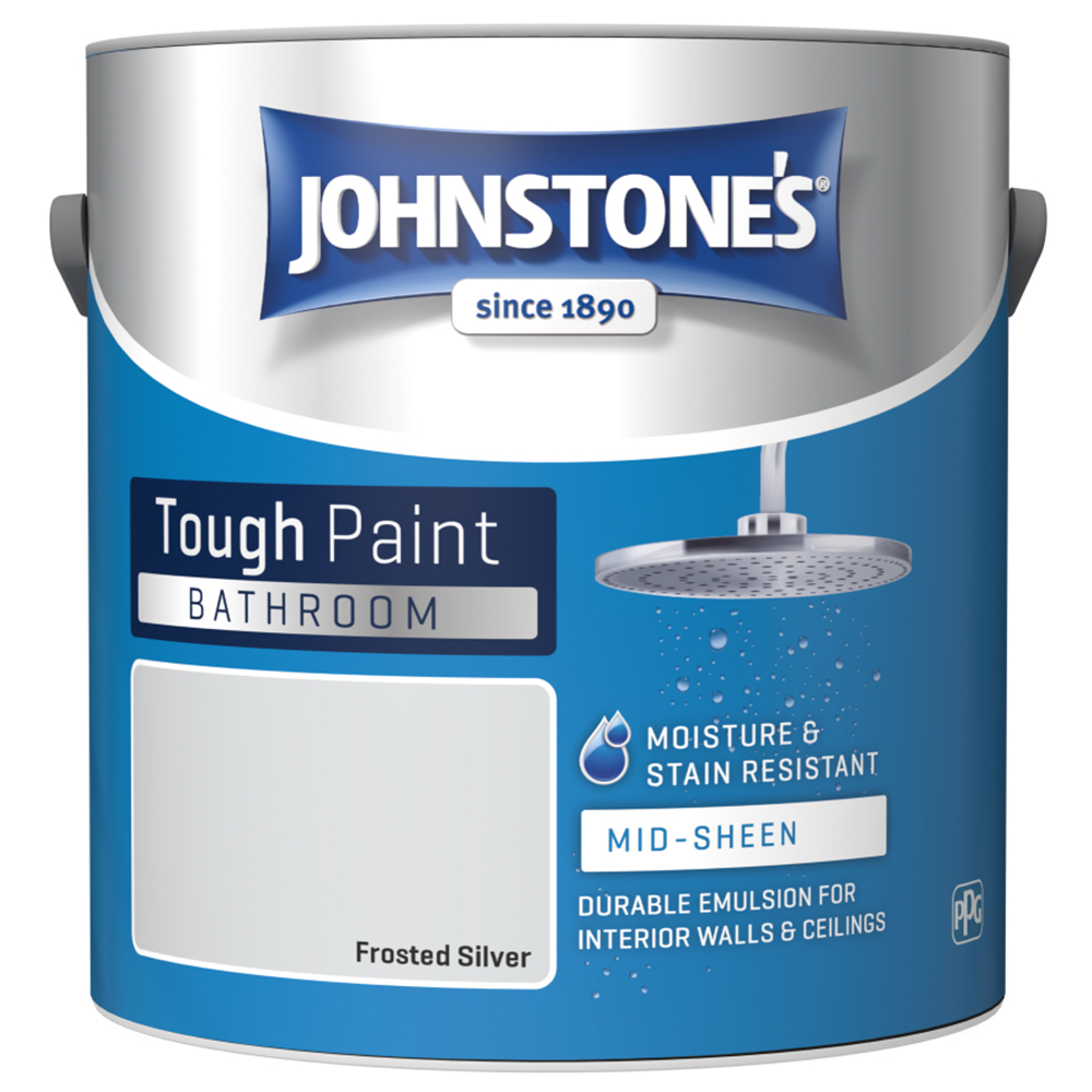 Johnstone's Bathroom Frosted Silver Mid Sheen Emulsion Paint 2.5L Image 3