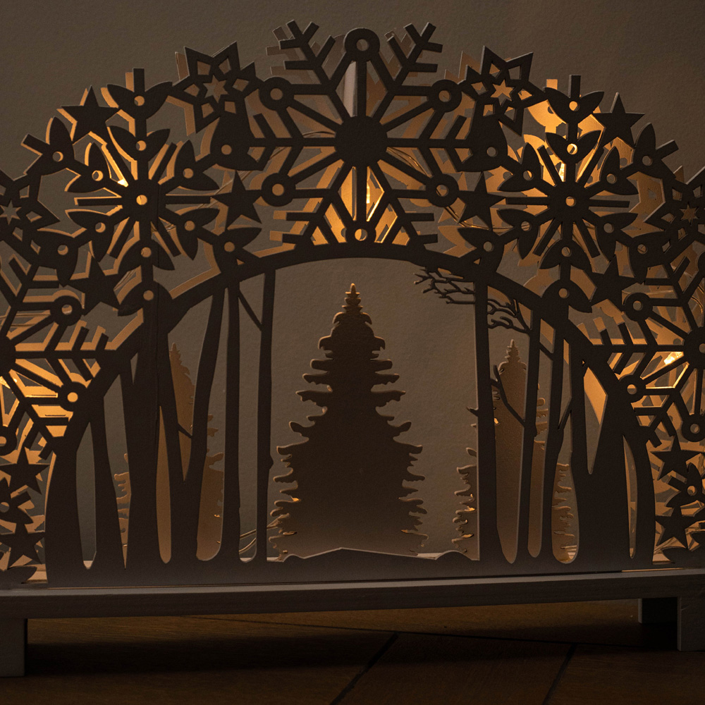 Samuel Alexander White Wooden Snowflake Arch and Trees LED Christmas Decoration 45cm Image 3