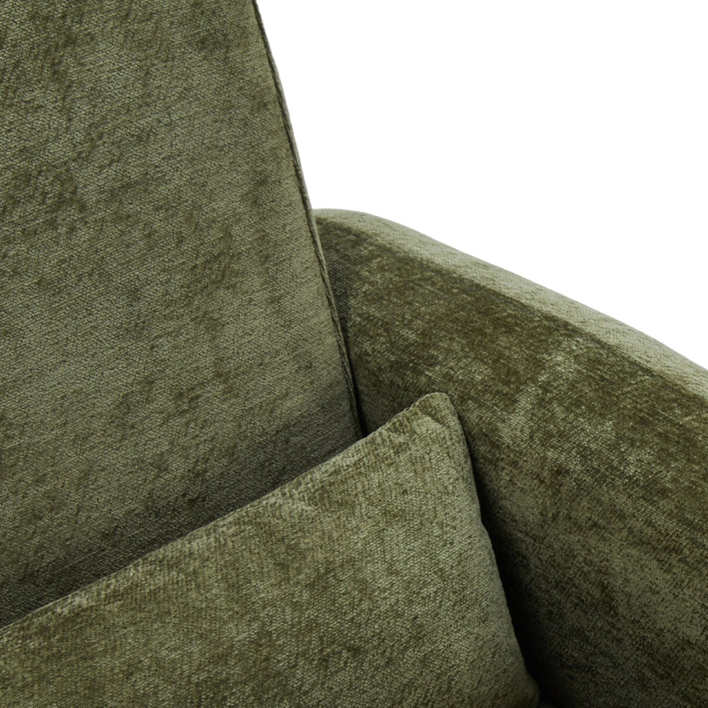 Living and Home Green Chenille Upholstered Accent Chair with Lumbar Pillow Image 4