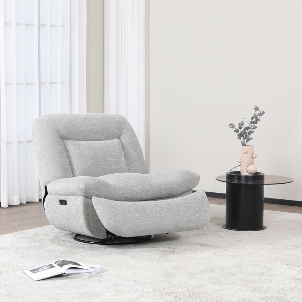Brooklyn Ebba Light Grey Recliner Chair Image 3
