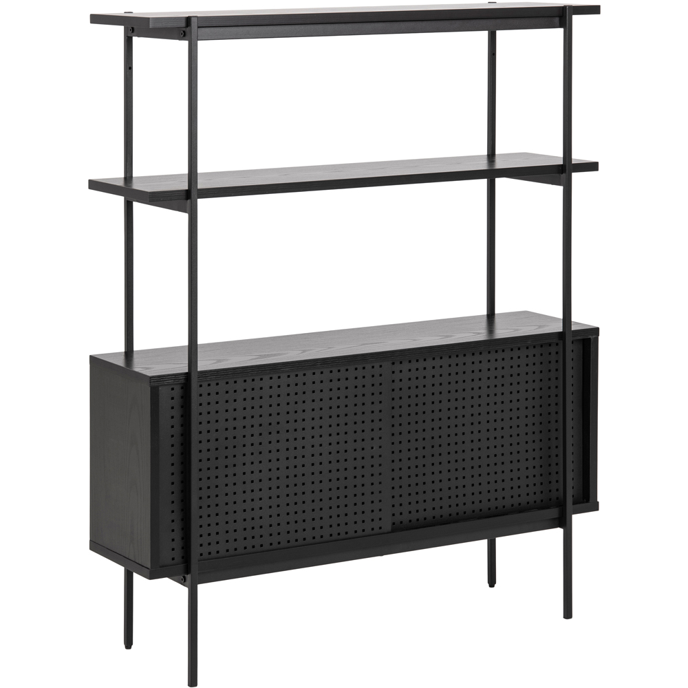 Florence Angus 2 Door Black Small Bookcase Image 4