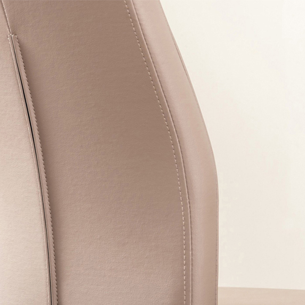 Furniturebox Lucia Fortana 6 Seater Round Dining Set Grey Gloss Cappuccino Beige and Chrome Image 8