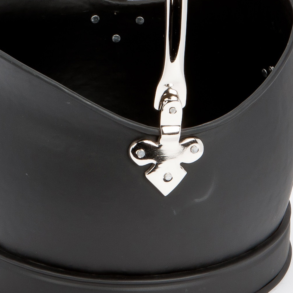 Inglenook Fireside Black Helmet Hod with Nickel Handle Large Image 2