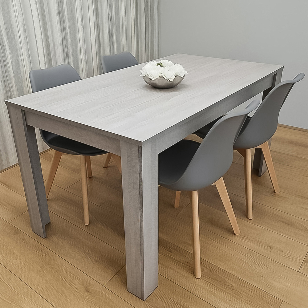 Portland Kosy Koala 4 Seater Modern Dining Set Grey Image 1
