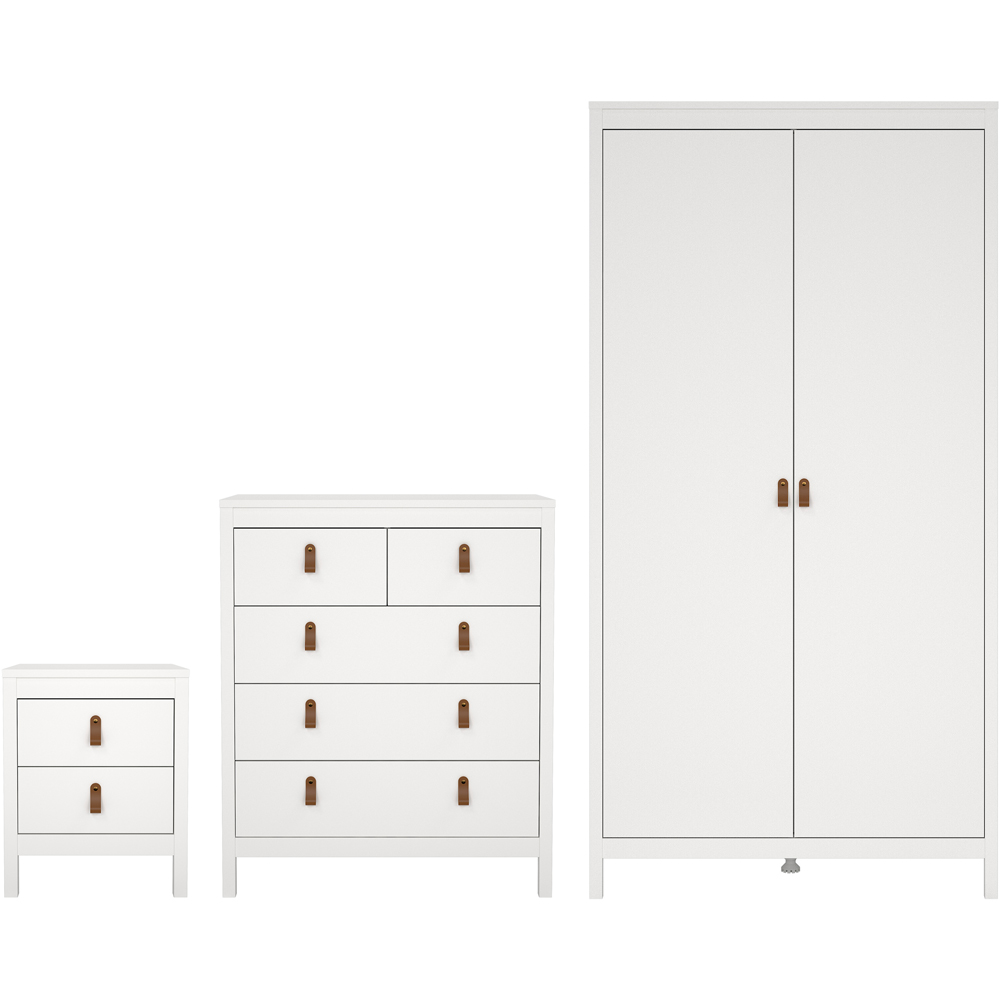 Florence Barcelona White 3 Piece Bedroom Furniture Set Image 2