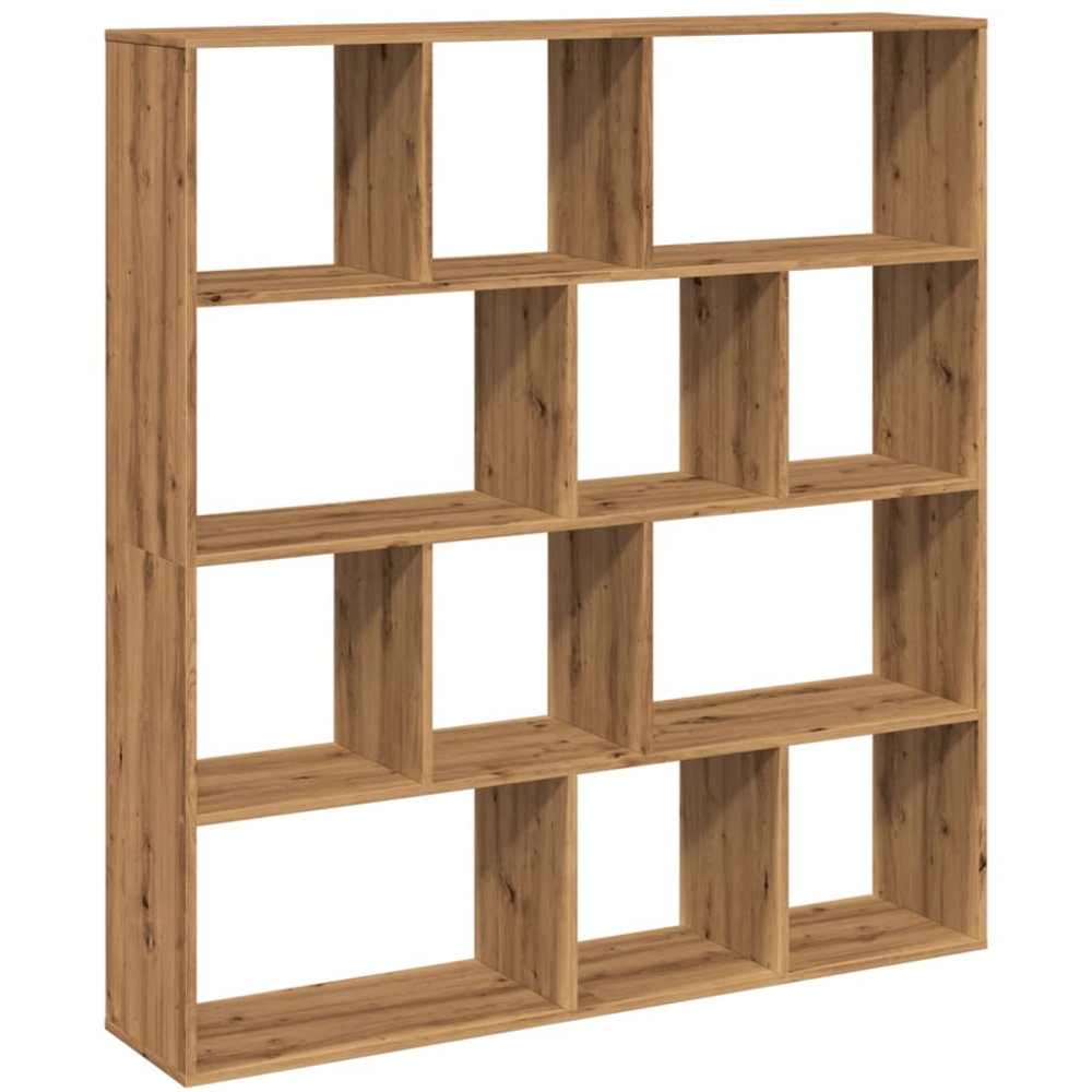 vidaXL 12 Shelf Artisanal Oak Bookcase Image 2