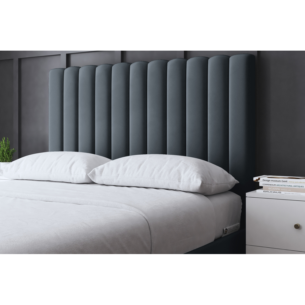 DS Living Evangeline King Size Steel Upholstered Ottoman Bed with Headboard Image 3