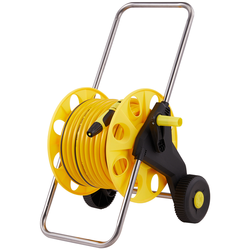 Living and Home 40m Portable Garden Hose Reel Cart Set Image 1