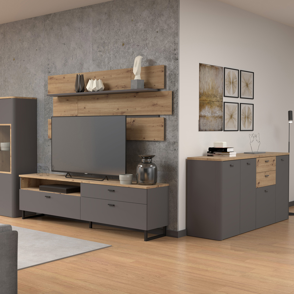 Florence Klara Oak and Grey Wall Shelf Image 5