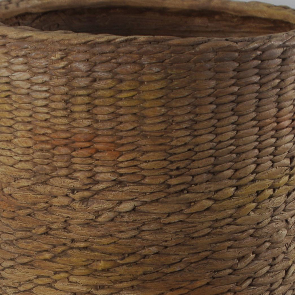 Leaf Rattan Effect Fibreglass Composite Indoor Planter with Legs 54 x 30cm Image 8