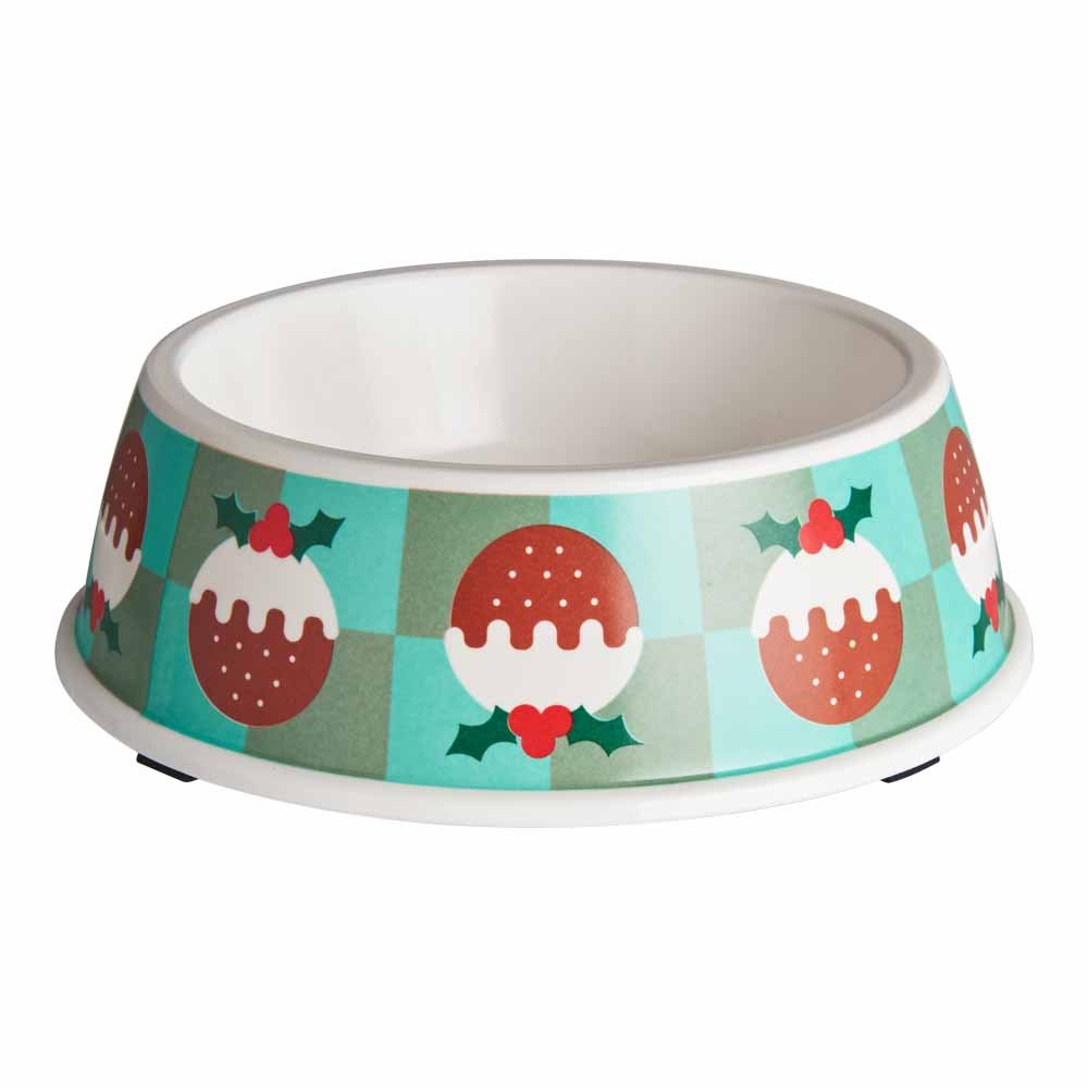 Single Wilko Pet Christmas Pudding Bowl in Assorted styles Image 3