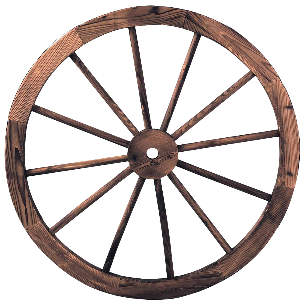 Costway Decorative Wooden Wheels 76cm Set of 2 Image 1
