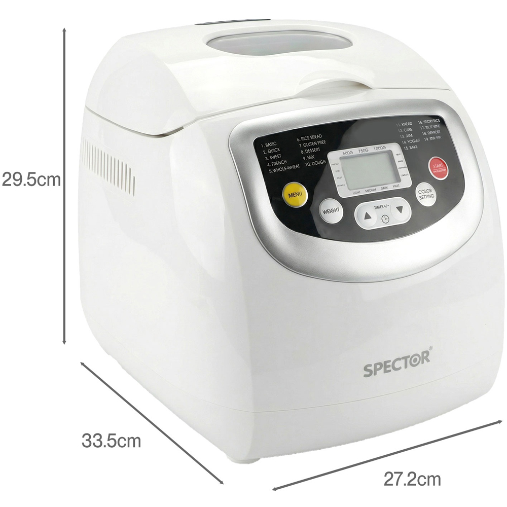 Spector BM2003-UK 19-in-1 Non-Stick Bread Maker Machine 600W Image 9