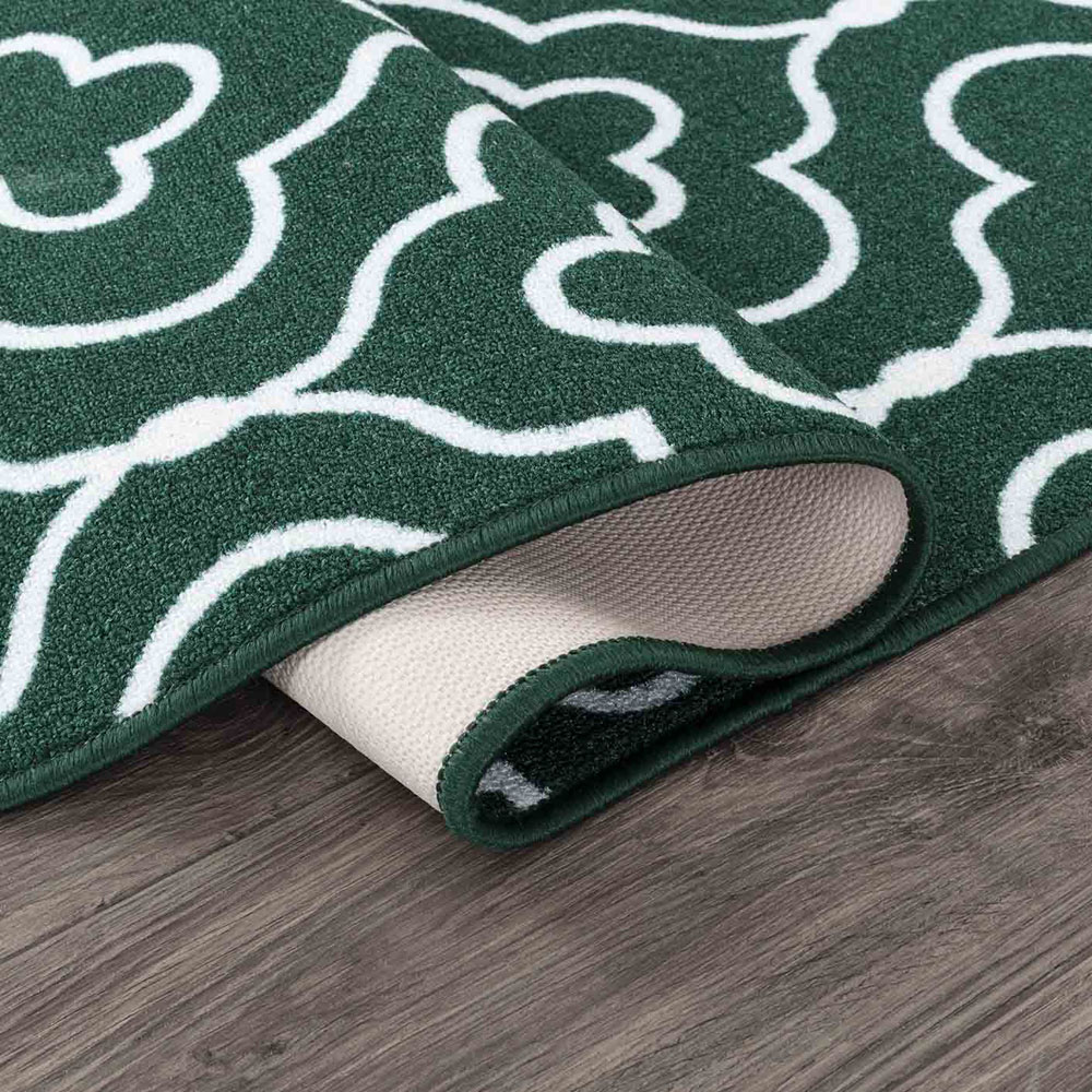Desire Rugs Havana Emerald Quatrefoil Anti Slip Door Mat 220 x 160cm Image 3
