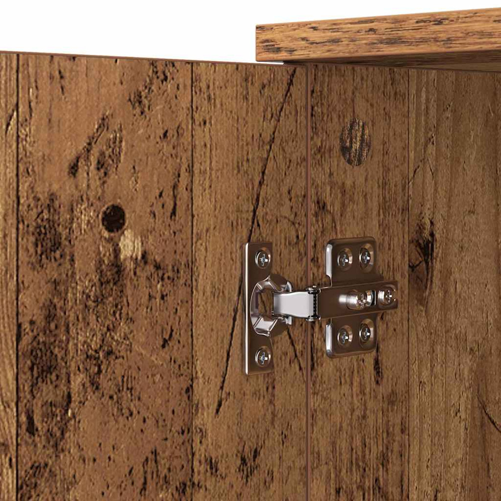 vidaXL Single Door 4 Drawer Dark Brown Sideboard Image 9