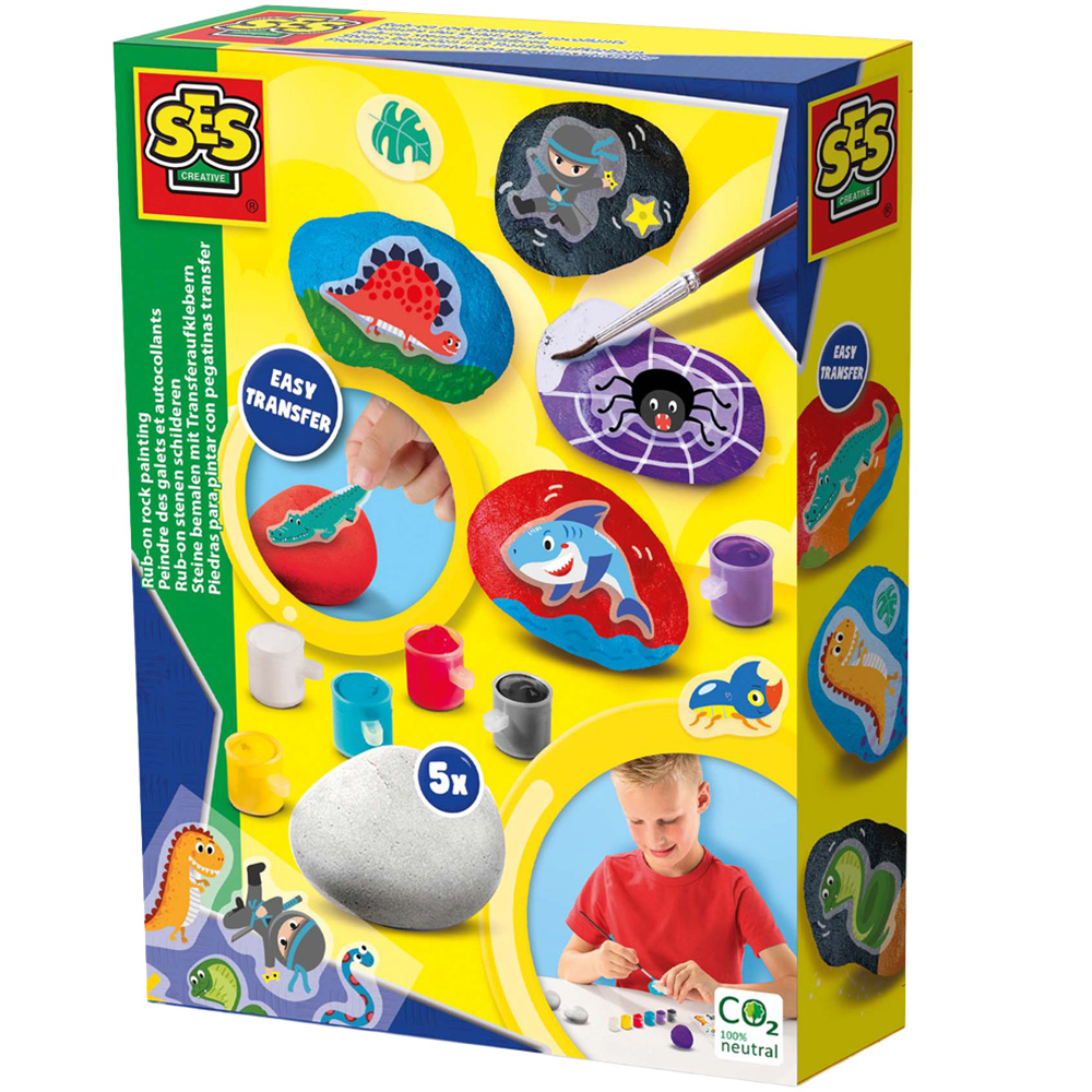 SES Creative Rub-On Rock Painting Kit Image 1