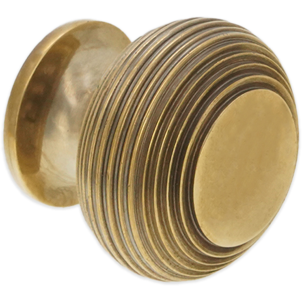 Spira Brass Beehive Aged Brass Large 41mm Cupboard Knob Image 4