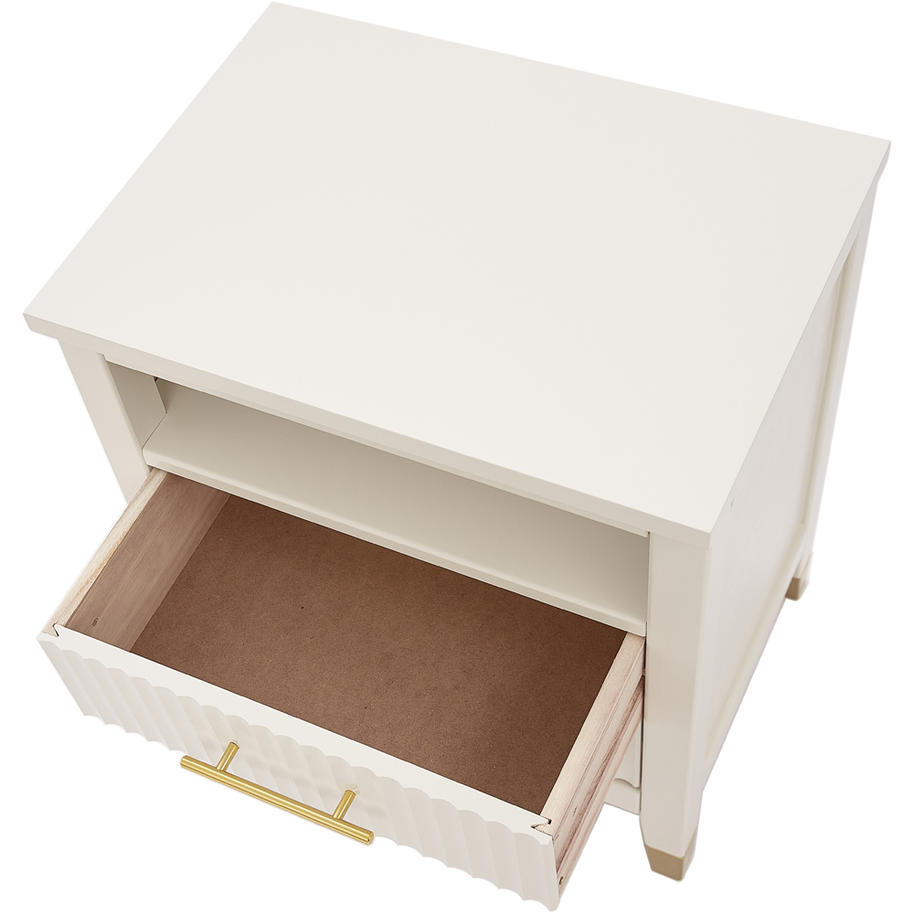 Biasi 2 Drawers Single Shelf White Bedside Table Image 6