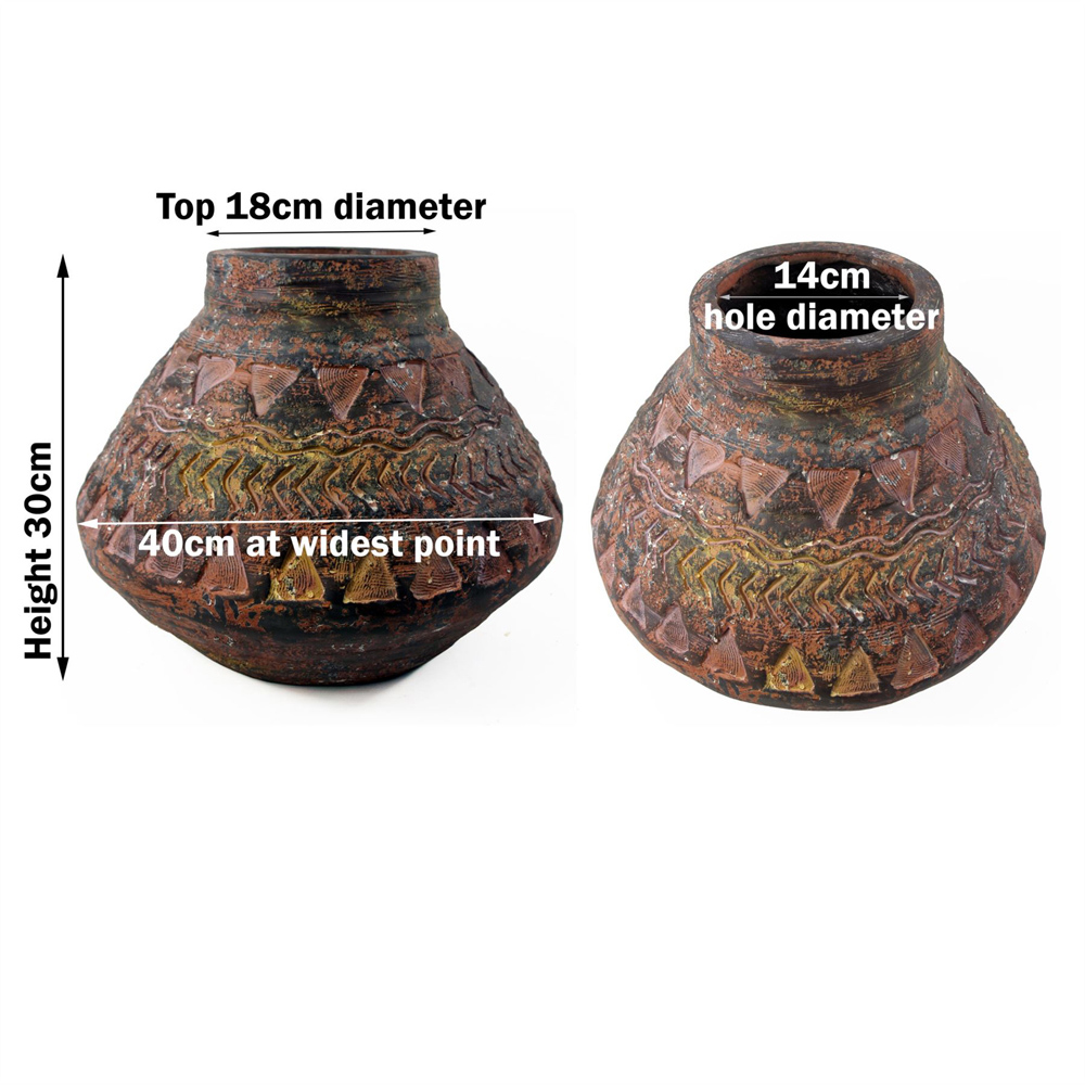 Leaf Aztec Rustic Fibreglass Composite Indoor Planter 30 x 40cm Image 6