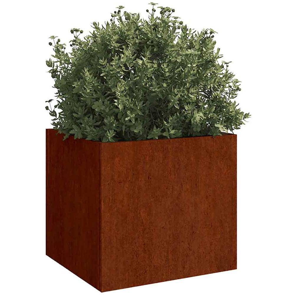 vidaXL Brown Corten Steel Garden Planter 49 x 47 x 46cm Image 2