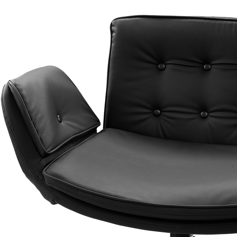 Living and Home Black Widened Seat Office Chair with Wheels Image 6