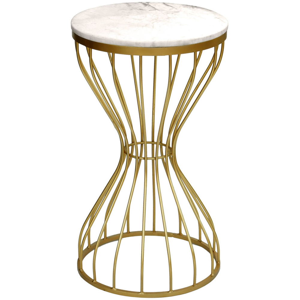 Premier Housewares Templar White Marble Top Pinched Base Coffee Table Image 3