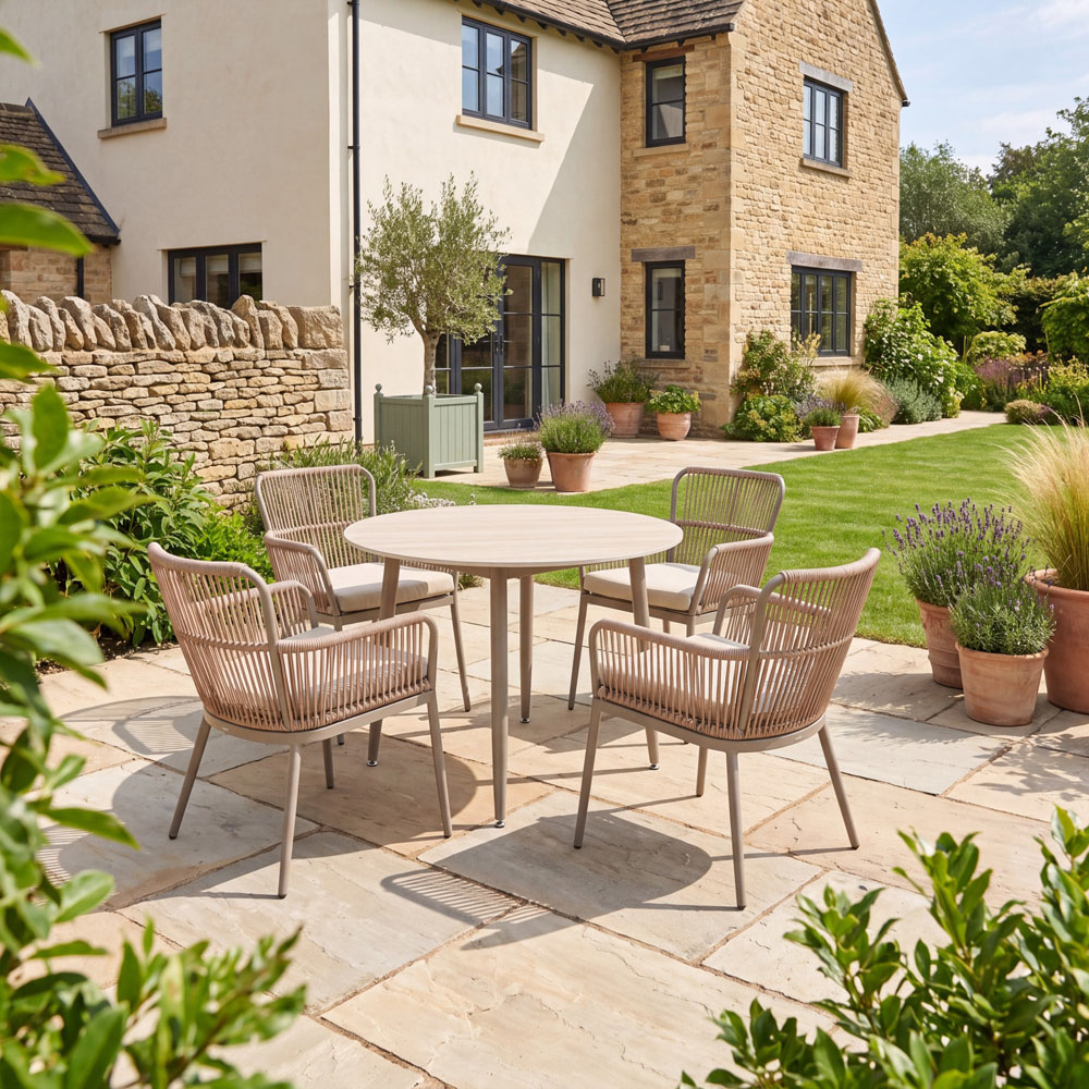 Artemis Home Westcott 4 Seater Brown Garden Dining Set Image 5